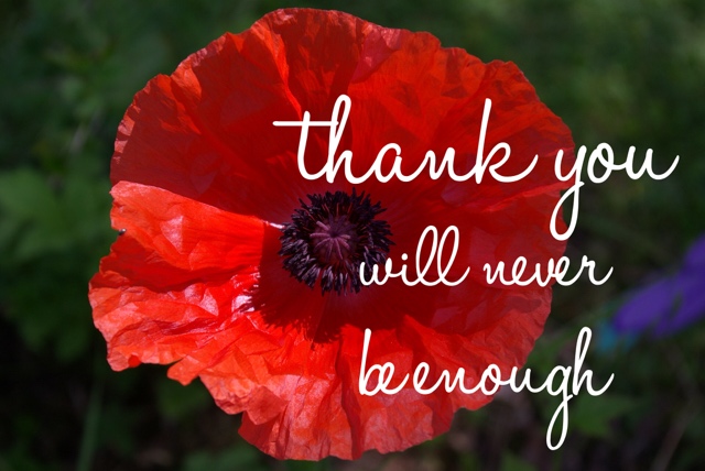 To our Anzacs: Thank you will never be enough 