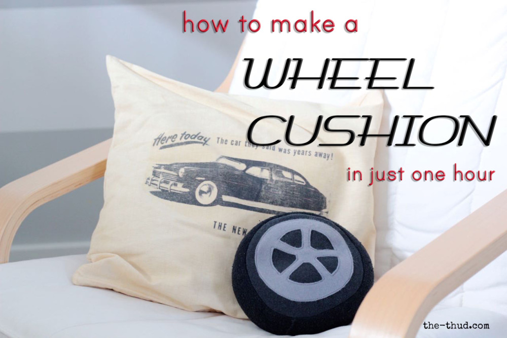 Full tutorial and pattern: How to make a car wheel doorstop or cushion in just one hour - using an old pair of sweatpants!