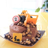 Truck cake for a construction themed 2nd birthday