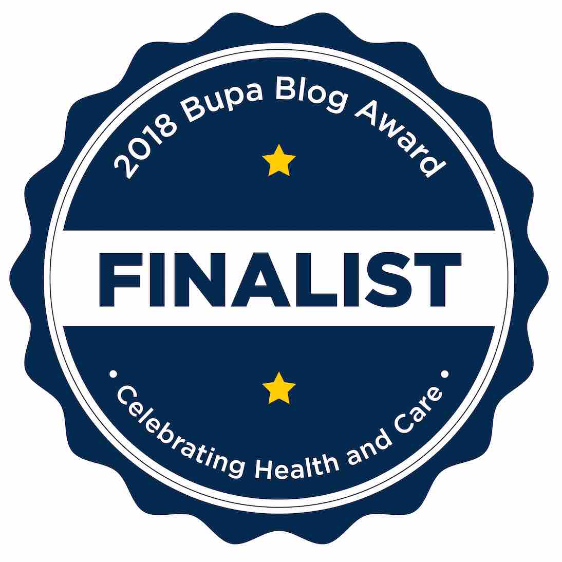 BUPA blog award finalist